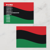 Carte De Visite Drapeau rouge, noir et vert (Devant / Derrière)