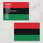 Carte De Visite Drapeau rouge, noir et vert (Devant / Derrière)