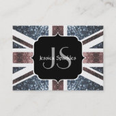 Carte De Visite Drapeau Rustique UK rouge bleu étincelants parties (Devant)