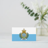 Carte De Visite Drapeau sammarinais & Armoiries, Saint-Marin (Debout devant)