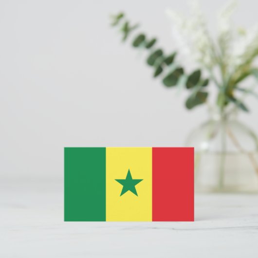 Carte De Visite Drapeau sénégalais, Drapeau du Sénégal (Debout devant)