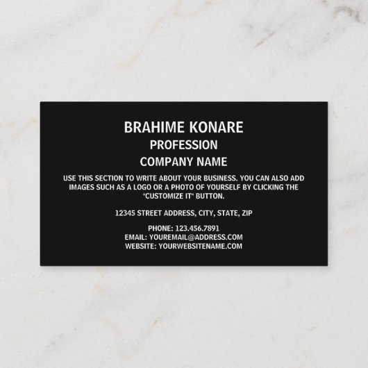 Carte De Visite Drapeau sénégalais, Drapeau du Sénégal (Dos)