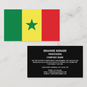 Carte De Visite Drapeau sénégalais, Drapeau du Sénégal