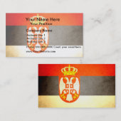 Carte De Visite Drapeau serbe embrassé par Sun (Devant / Derrière)