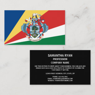 Carte De Visite Drapeau seychellois et armoiries, Seychelles