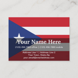 Carte De Visite Drapeau simple de Porto Rico