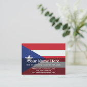 Carte De Visite Drapeau simple de Porto Rico (Debout devant)