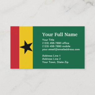 Carte De Visite Drapeau simple du Ghana