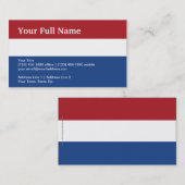 Carte De Visite Drapeau simple néerlandais (Devant / Derrière)