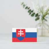 Carte De Visite Drapeau slovaque et armoiries, Drapeau slovaque (Debout devant)