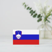 Carte De Visite Drapeau slovène et armoiries, Drapeau de Slovénie (Debout devant)