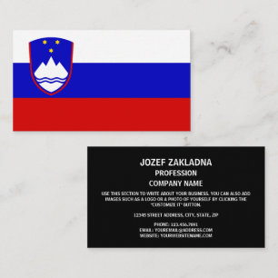 Carte De Visite Drapeau slovène et armoiries, Drapeau de Slovénie