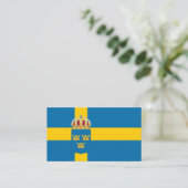 Carte De Visite Drapeau suédois et armoiries, Drapeau suédois (Debout devant)