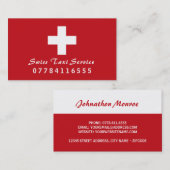 Carte De Visite Drapeau suisse de taxi (Devant / Derrière)