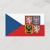 Carte De Visite Drapeau tchèque et armoiries de la République tchè (Devant)