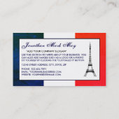 Carte De Visite Drapeau Tour Eiffel France (Dos)