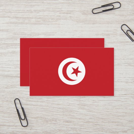 Carte De Visite Drapeau tunisien (Devant/Arrière en situation)