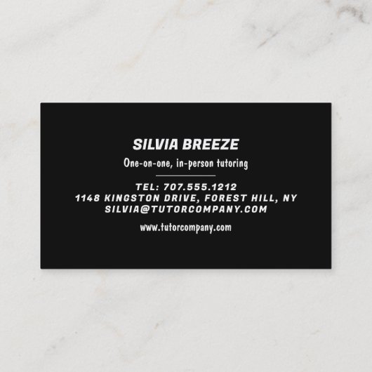 Carte De Visite Drapeau, Tuteur, Enseignant (Dos)