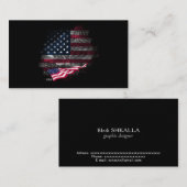 Carte De Visite Drapeau USA (Devant / Derrière)