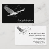 Carte De Visite *~* Drapeau USA American Eagle Grey Gris sur Noir (Devant / Derrière)