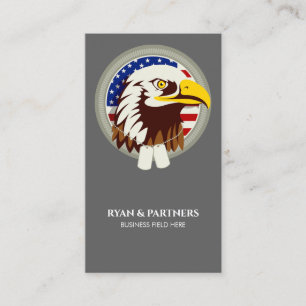 Carte De Visite Drapeau vertical de l'USA avec emblème d'aigle