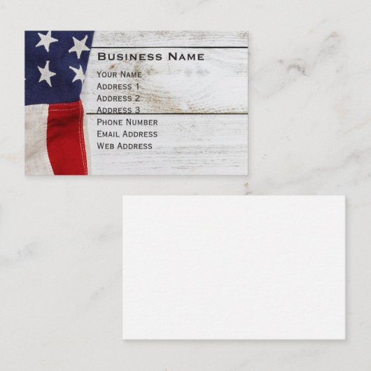 Carte De Visite Drapeau vintage (Devant / Derrière)
