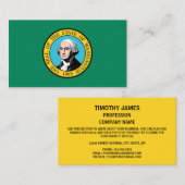 Carte De Visite Drapeau Washington (Devant / Derrière)