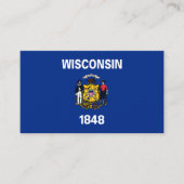Carte De Visite Drapeau Wisconsinite, Drapeau Wisconsin (Devant)