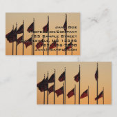 Carte De Visite Drapeaux au coucher du soleil American Patriotic U (Devant / Derrière)