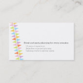 Carte De Visite Drapeaux de Bunting fêtes événements de planificat (Dos)