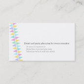 Carte De Visite Drapeaux de Bunting fêtes événements de planificat (Dos)