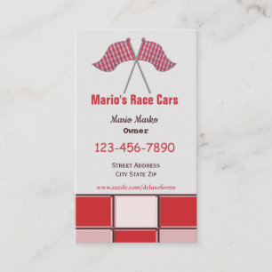 Carte De Visite Drapeaux de courses de chèques Carrés roses