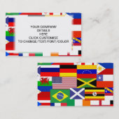 Carte De Visite Drapeaux du collage du monde (Devant / Derrière)