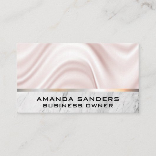 Carte De Visite Draperie de soie | Découpe en marbre (Devant)