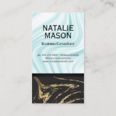 Carte De Visite Draperie de soie | Monogramme | Marbre (Dos)