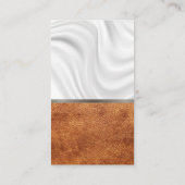 Carte De Visite Draperie de soie | Texture en cuir Brown (Dos)
