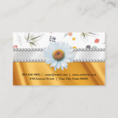 Carte De Visite Draperie d'or | Motif Fleur transparent (Dos)