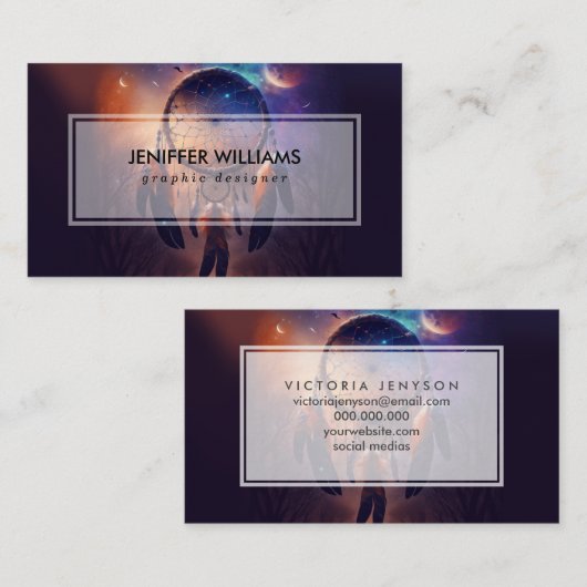 Carte De Visite Dreamcatcher dans la forêt (Devant / Derrière)