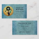 Carte De Visite Dreamcatcher sur un Arrière - plan Blue Grunge (Devant / Derrière)