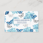 Carte De Visite Dreamy Blue Hydrangea et Butterfly Event Planner (Devant)