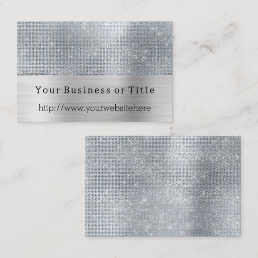 Carte De Visite Dreamy Glitzy Silver Sparkle (Devant / Derrière)