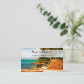 Carte De Visite Dreamy Tropical Beach avec Rowboat (Debout devant)