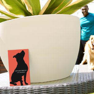 Carte De Visite Dresseur de chiens silhouette noire
