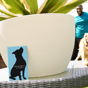 Carte De Visite Dresseur de chiens silhouette noire