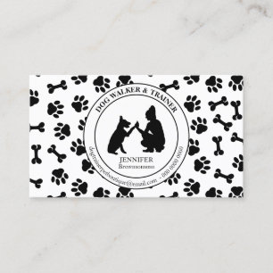 Carte De Visite Dresseur de chiens Simple Paws