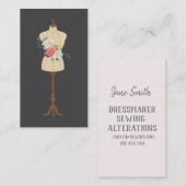 Carte De Visite Dressmaker, couture, professionnel de l'altération (Devant / Derrière)