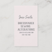 Carte De Visite Dressmaker, couture, professionnel de l'altération (Dos)
