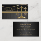 Carte De Visite Droit | Balance de la Justice | Avocat - Or et Noi (Devant / Derrière)