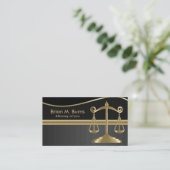 Carte De Visite Droit | Balance de la Justice | Avocat - Or et Noi (Debout devant)