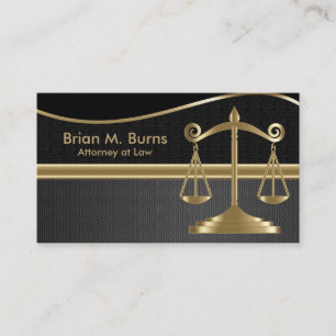 Carte De Visite Droit Balance de la Justice Avocat - Or et Noi